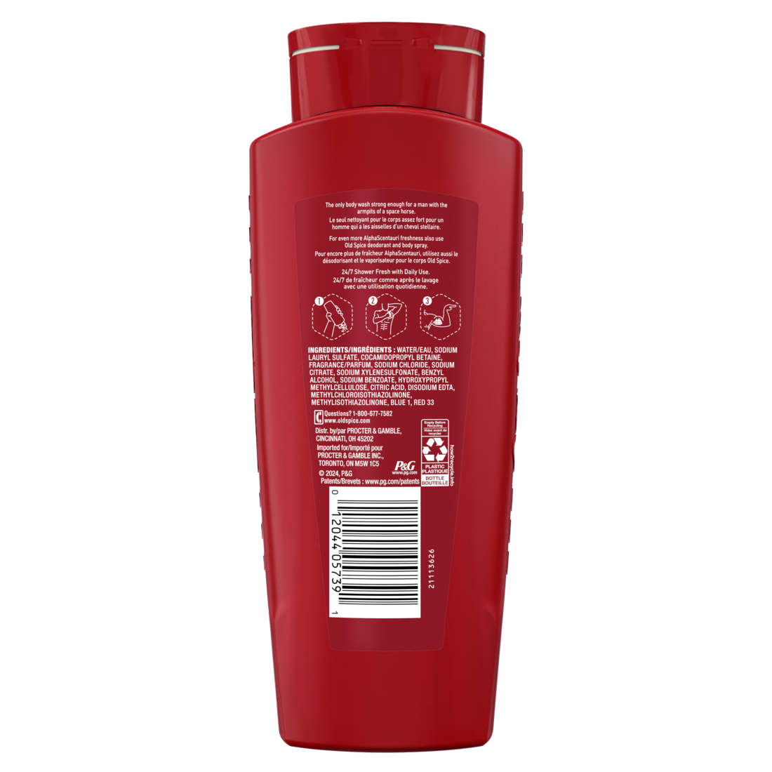 Old Spice Cleansing Body Wash For Men 24/7 Shower Clean With Lasting Scent 2-in-1 Face And Body Wash Rich Lather Alphascentauri Green Herbal Scent - 24oz/4pk