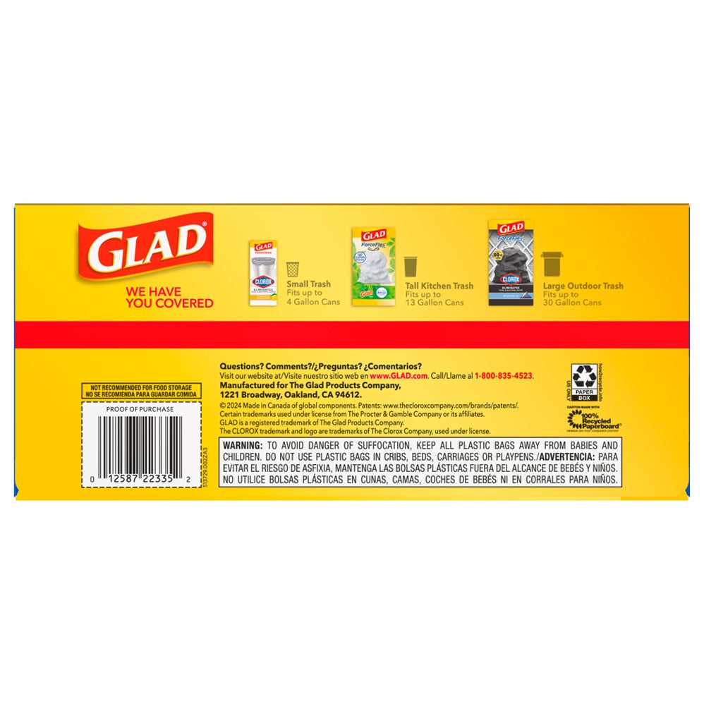 Glad Recycling Trash Drawstring Translucent Blue 30 Gallon - 28ct/6pk