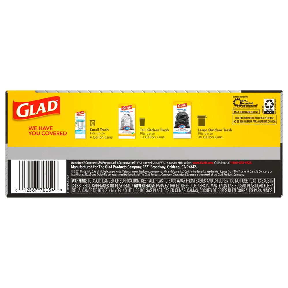 Glad Trash Quick-Tie 30 Gallon - 21ct/9pk
