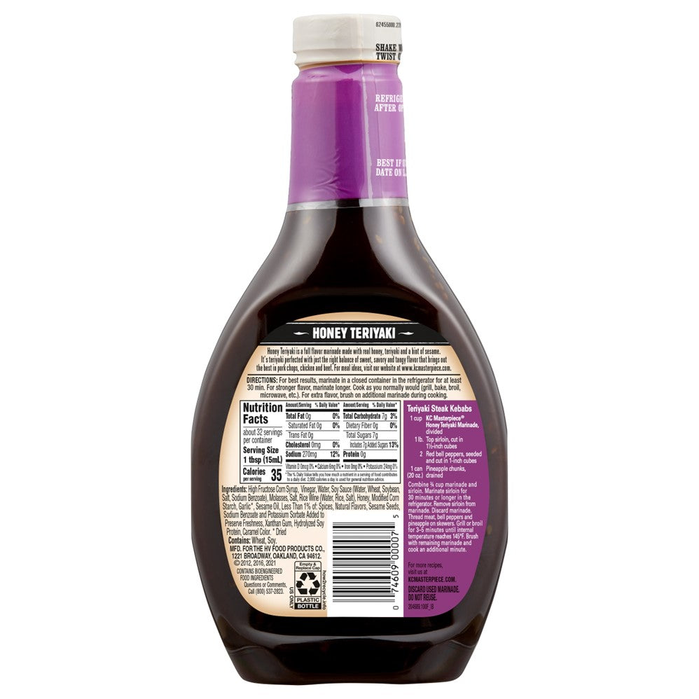 KC Masterpiece Marinade Honey Teriyaki - 16oz/6pk
