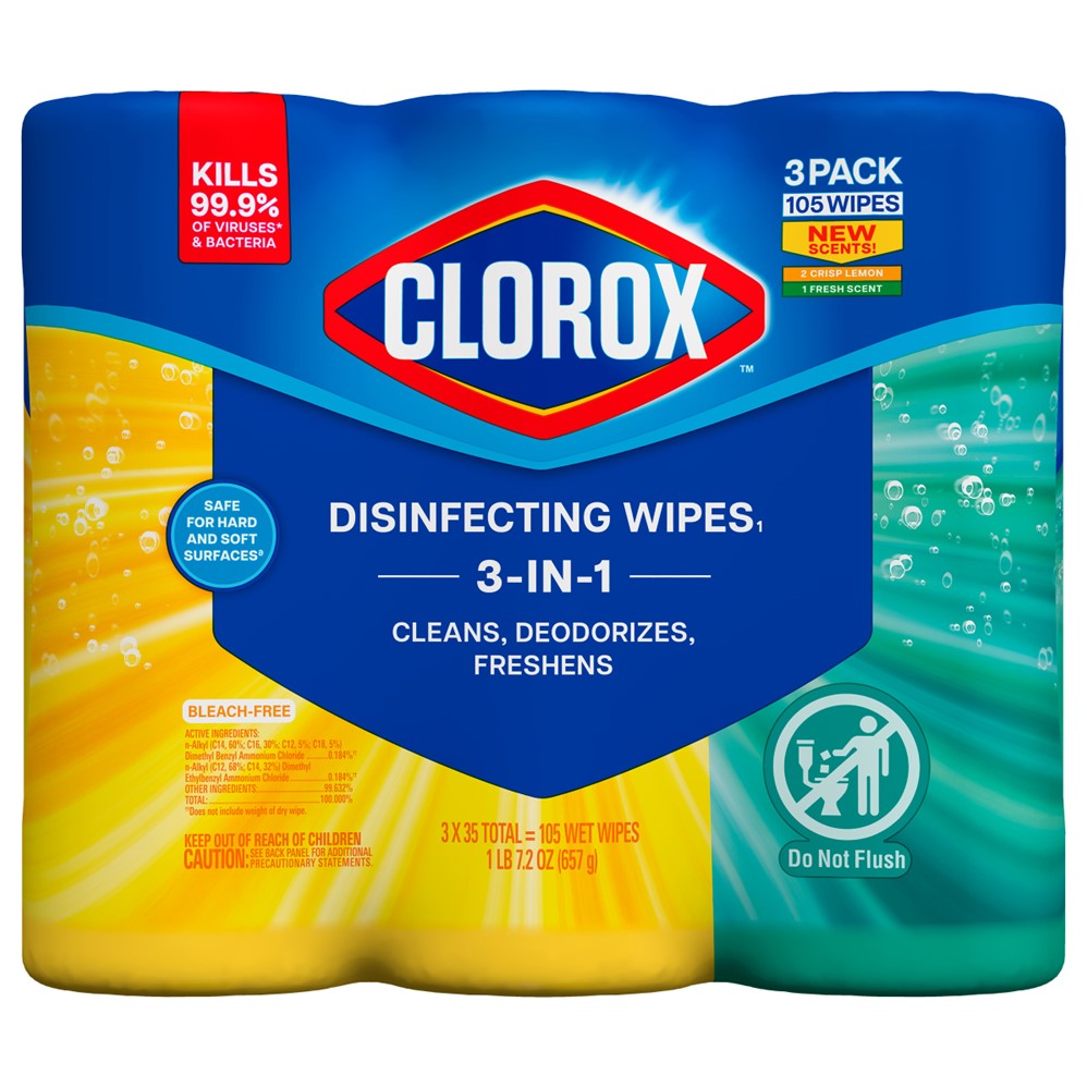 Clorox Disinfecting Wipes Fresh Scent/Lemon Fresh Value Pack - (3x35)ct/5pk
