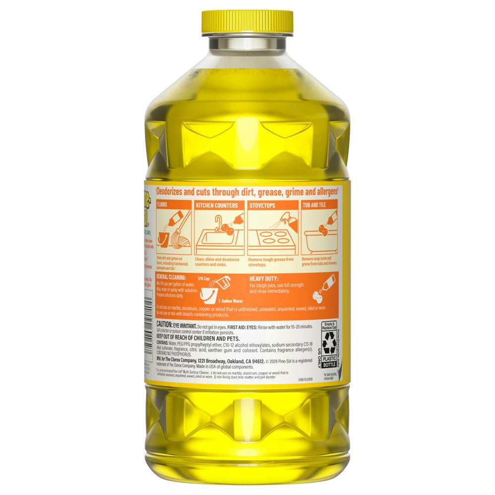Pine Sol Cleaner Lemon Citric Acid Formula - 80oz/6pk