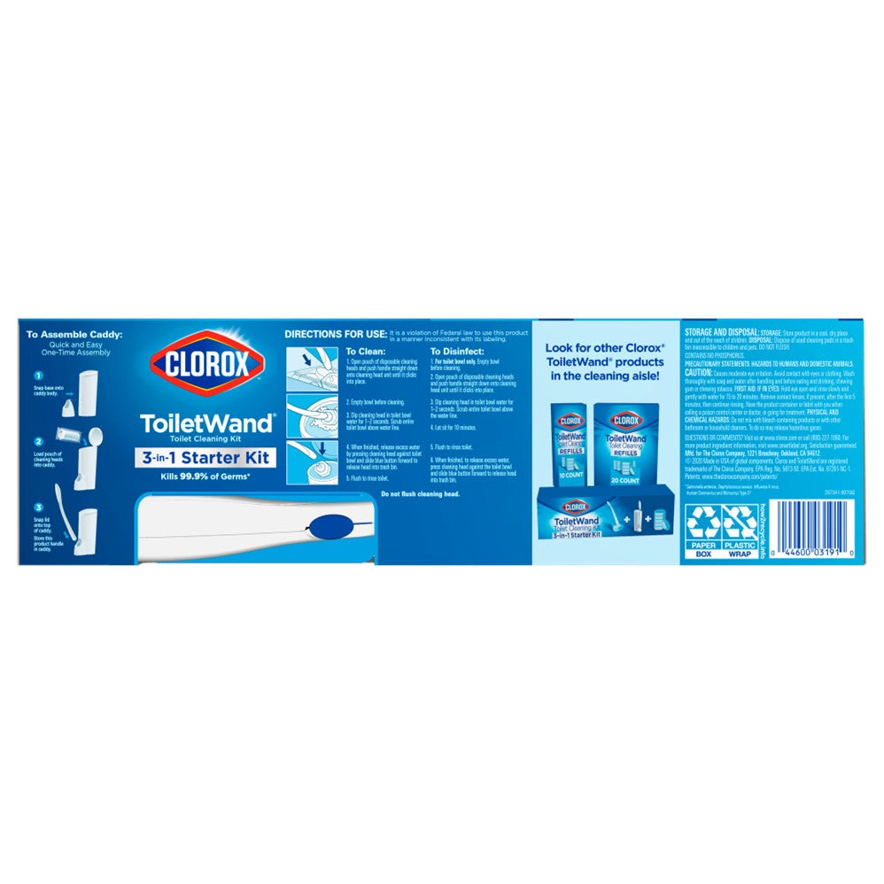 Clorox Toiletwand Disposable Toilet Cleaning Starter Kit W/Caddy Horizontal - 1ct/6pk