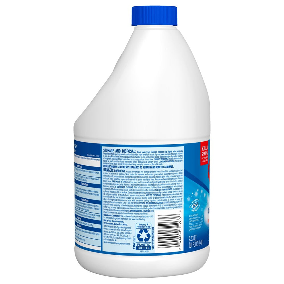Clorox Bleach Liquid Disinfecting Concentrated - 81oz/6pk