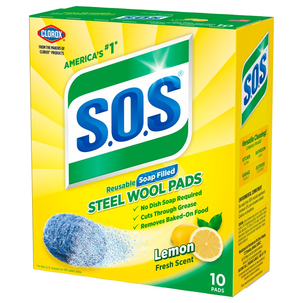 S.O.S. Steel Wool Soap Pads Lemon Fresh - 10ct/6pk