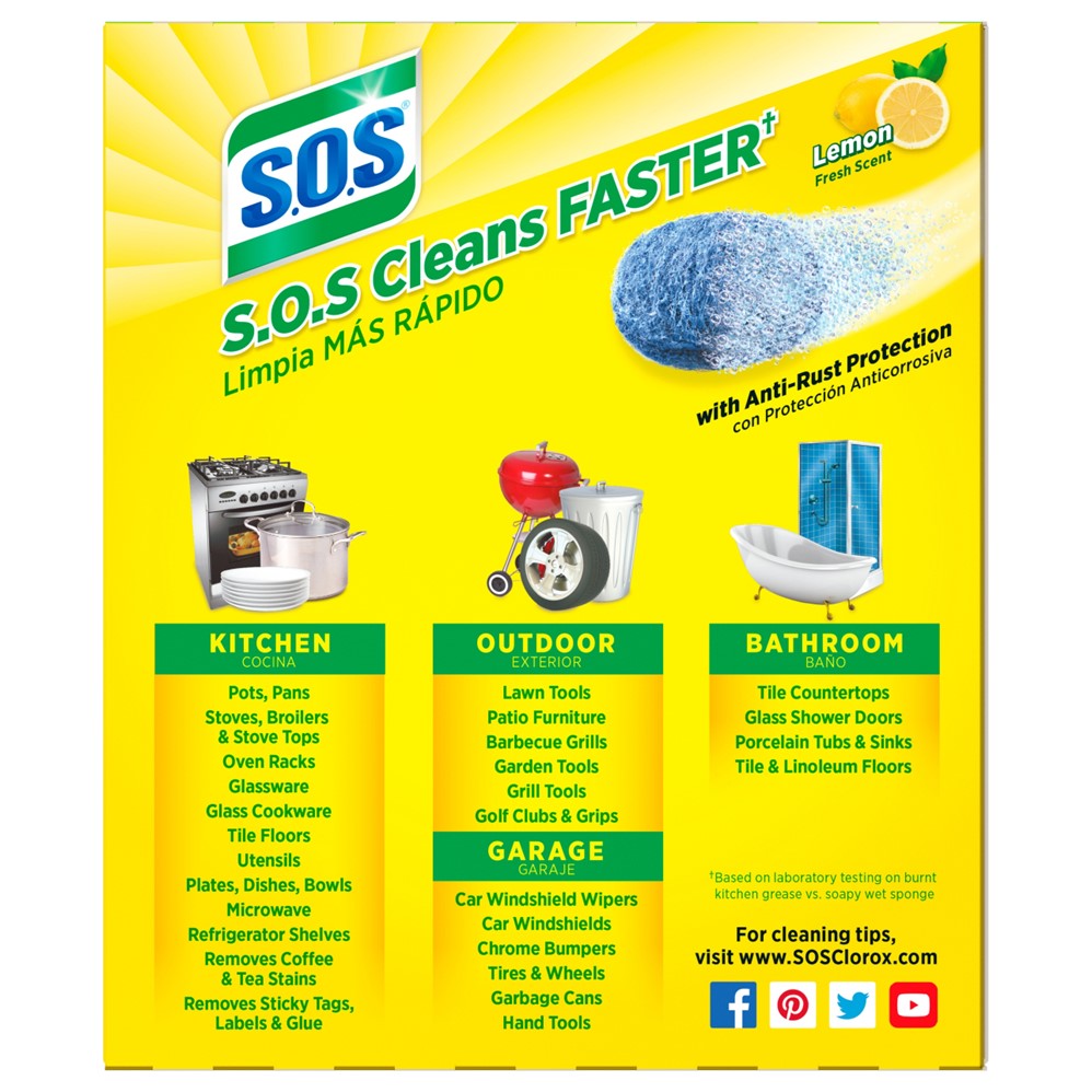 S.O.S. Steel Wool Soap Pads Lemon Fresh - 10ct/6pk