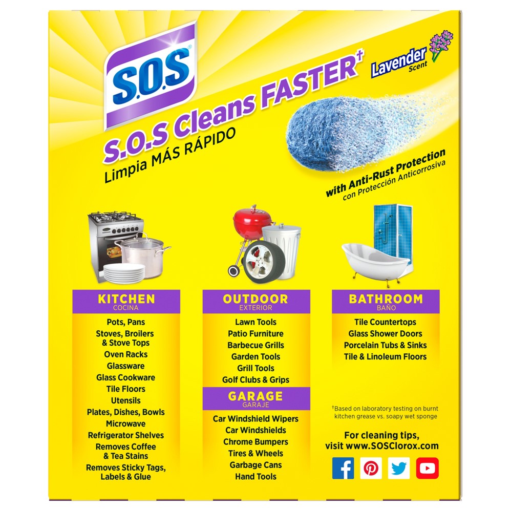 S.O.S. Steel Wool Soap Pads Lavender - 10ct/6pk