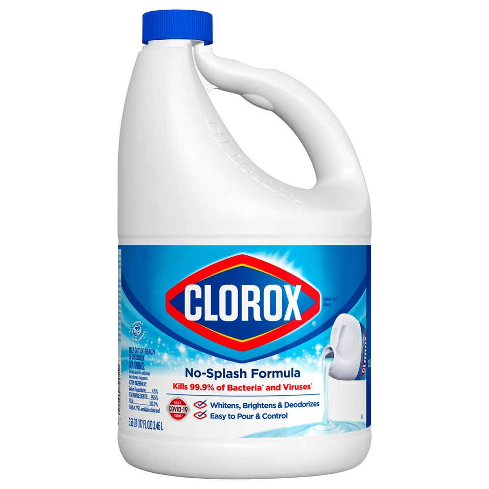 Clorox Bleach Liquid Splash-Less Regular Concentrated - 117oz/3pk
