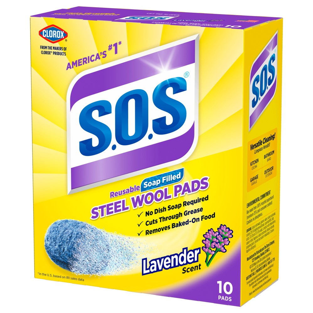 S.O.S. Steel Wool Soap Pads Lavender - 10ct/6pk
