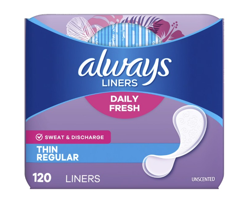Always Daily Fresh Thin Liners Regular Absorbency Unscented Pantry Liners - 120ct/6pk