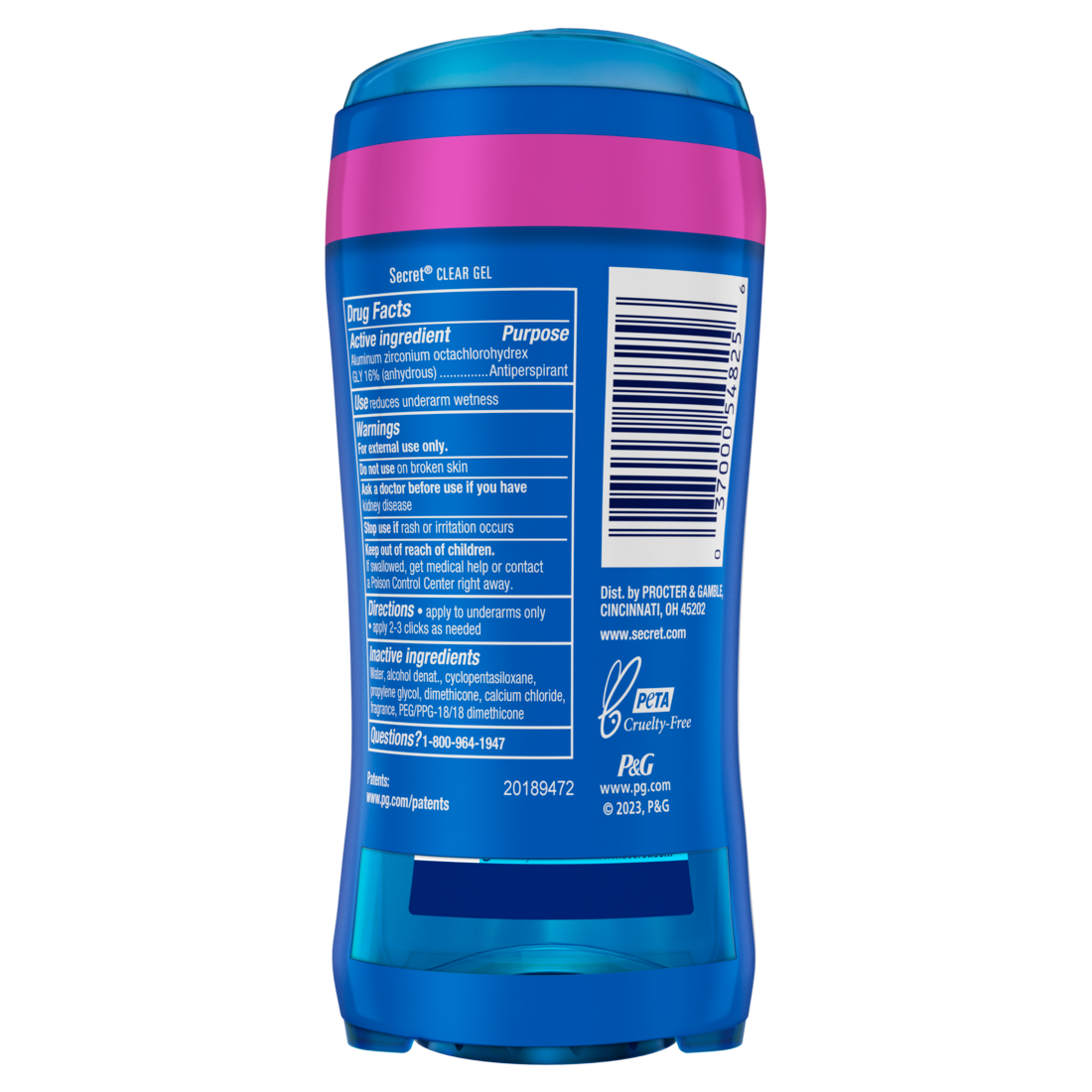 Secret Outlast Clear Gel Antiperspirant Deodorant for Women Protecting Powder - (2x2.6)oz/6pk