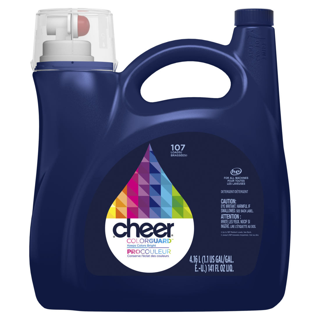 Cheer Liquid Laundry Detergent 107 Loads HE Compatible - 141oz/4pk