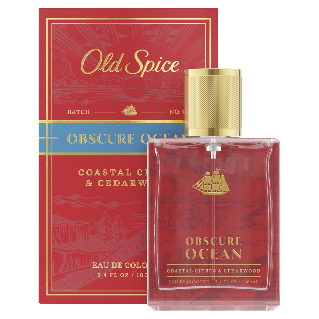 Old Spice Signature Cologne for Men Obscure Ocean Scent Notes of Coastal Citrus and Cedarwood - 3.4oz/12pk