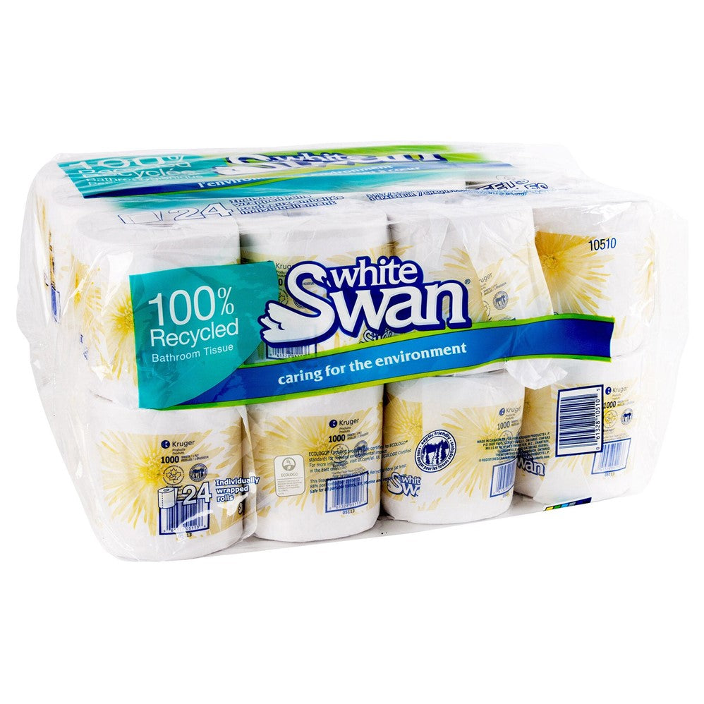 White Swan 1-ply Individually Wrapped Bathroom Tissue Rolls - 24ct/1pk