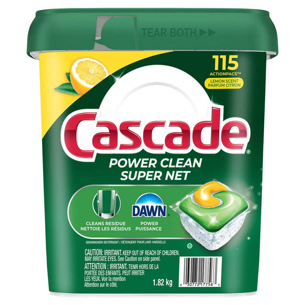 Cascade Power Clean Dishwasher Detergent ActionPacs - 115ct/1pk