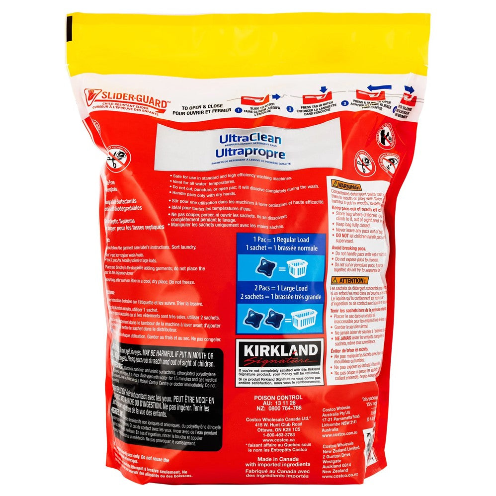 Kirkland Signature UltraClean Premium Laundry Detergent Pacs Fresh Scent - 152ct/1pk