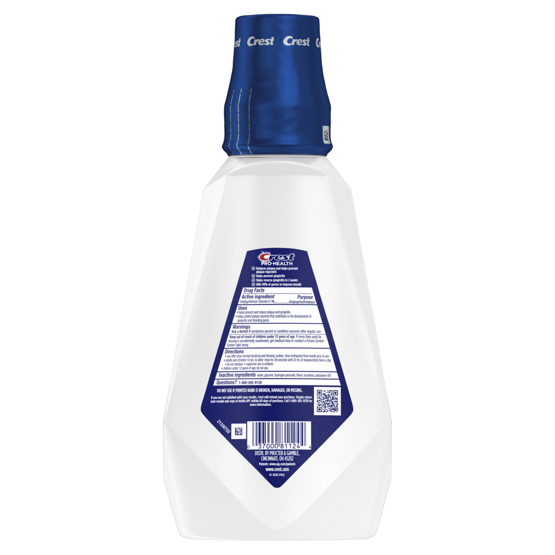 Crest Mouthwash Pro-Health Clinical Protection Gingivitis Protection Alcohol Free Cpc (Cetylpyridinium Chloride) Antigingivitis & Antiplaque Deep Clean Mint Flavor - 32oz/6pk