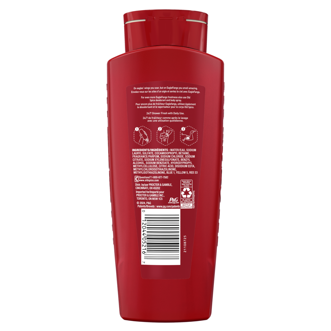 Old Spice Cleansing Body Wash For Men 24/7 Shower Clean With Lasting Scent 2-in-1 Face And Body Wash Rich Lather Eaglefangs Fresh Cloud Scent - 24oz/4pk