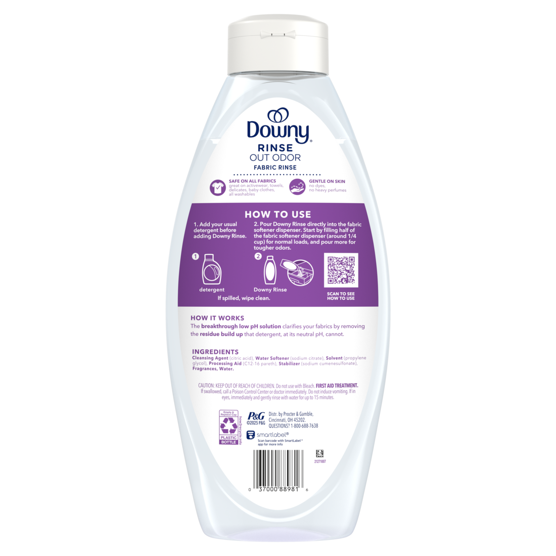 Downy Rinse Laundry Odor Remover Fresh Lavender Scent Fabric Softener And Laundry Odor Removal Rinse - 48oz/4pk