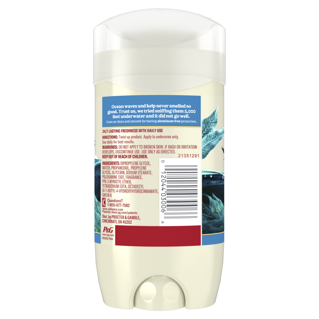 Old Spice Men's Deodorant Aluminum-Free Deep Sea With Ocean Elements 24/7 Lasting Freshness - 3oz/12pk