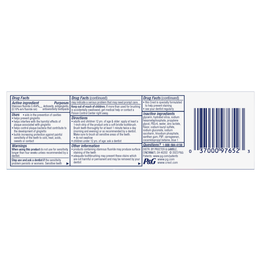 Crest Pro-Health Advanced Extra White Toothpaste - 3.5oz/24pk