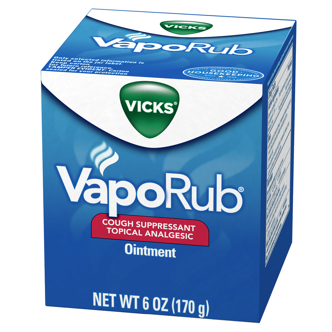 Vicks Vaporub Original Cough Suppressant Topical Chest Rub & Analgesic Ointment Medicated Vicks Vapors Relief From Cough Due To Cold Aches & Pains - 6oz/12pk