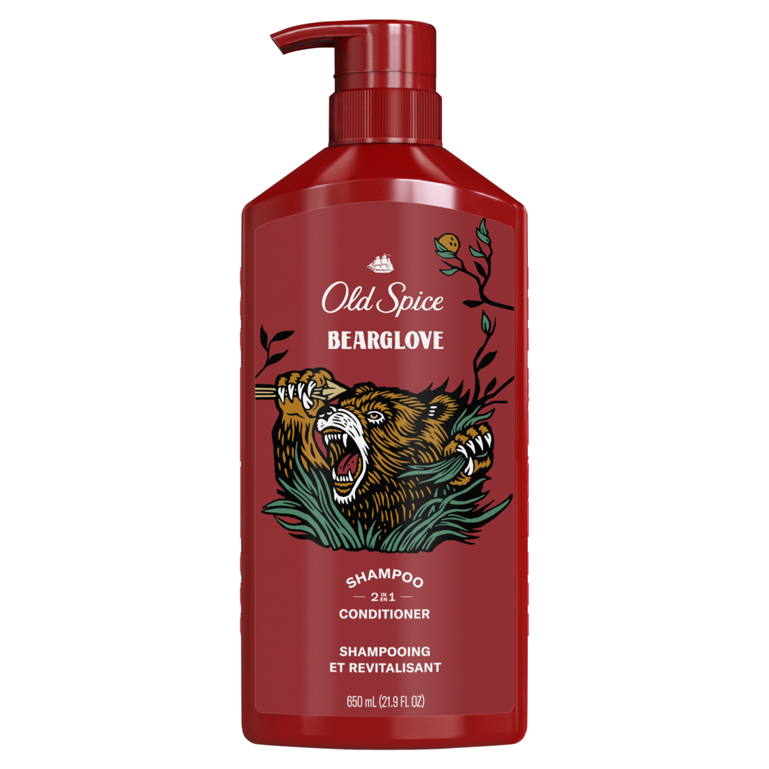 Old Spice Bearglove 2-in-1 Shampoo & Conditioner For Men Healthier Fuller More Moisturized Looking Hair - 21.9oz/4pk