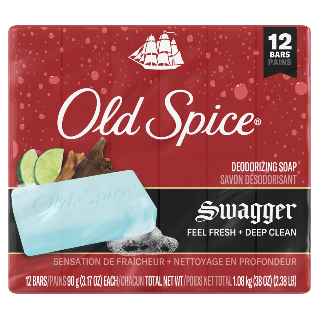 Old Spice Men's Bar Soap Swagger - (12x3.17)oz/4pk