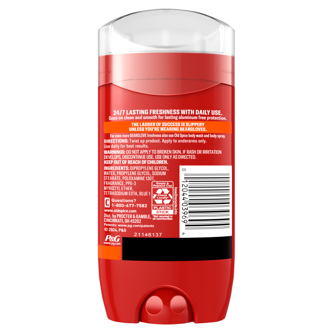 Old Spice Aluminum Free Deodorant For Men Bearglove 48 HR Protection - 3oz/12pk