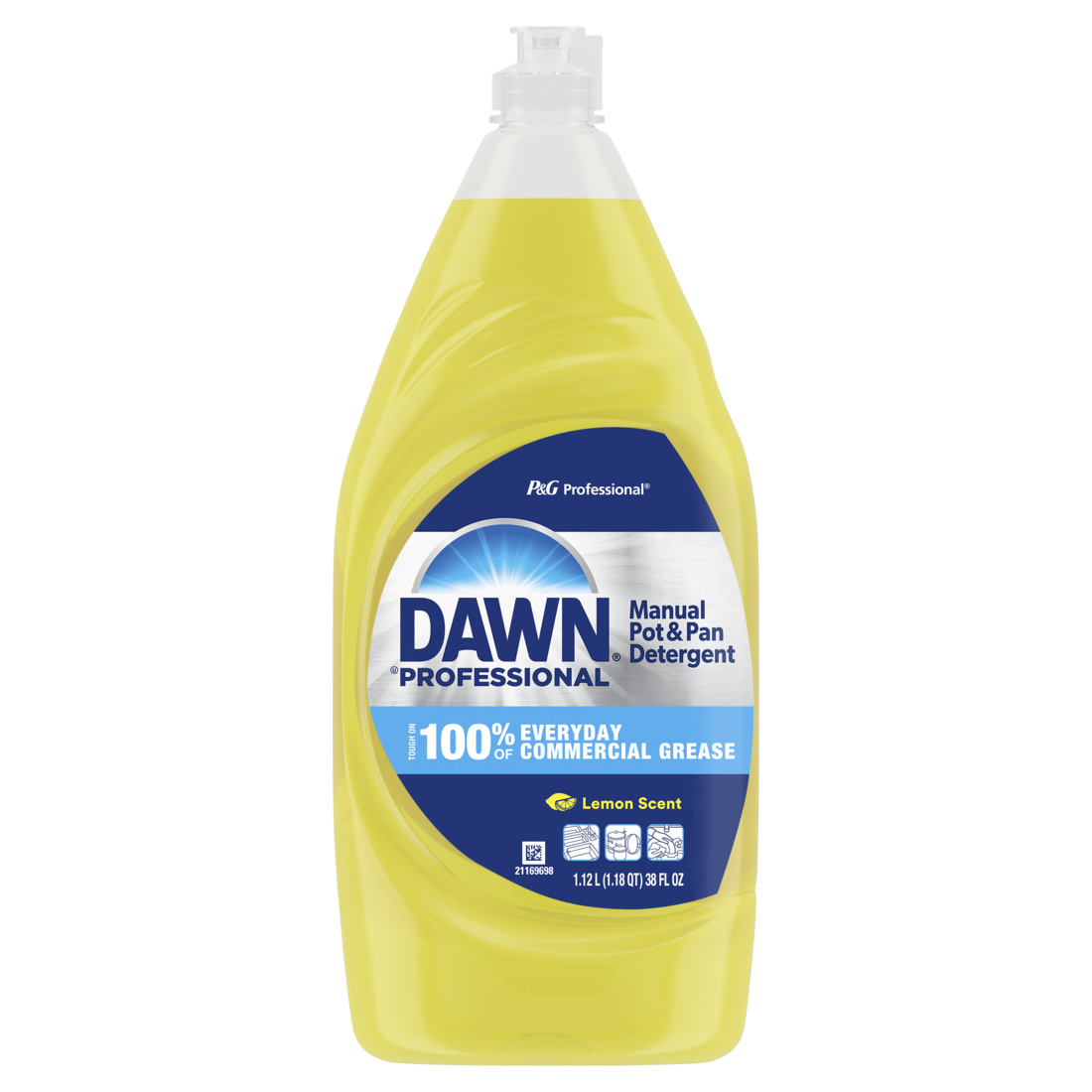 Dawn Professional Manual Pot And Pan Detergent Dish Soap Lemon Scent Liquid Concentrate - 38oz/8pk