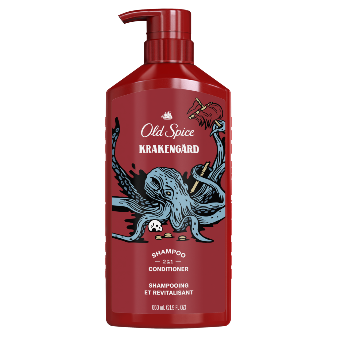 Old Spice Krakengard 2-in-1 Shampoo & Conditioner For Men Healthier Fuller More Moisturized Looking Hair - 21.9oz/4pk