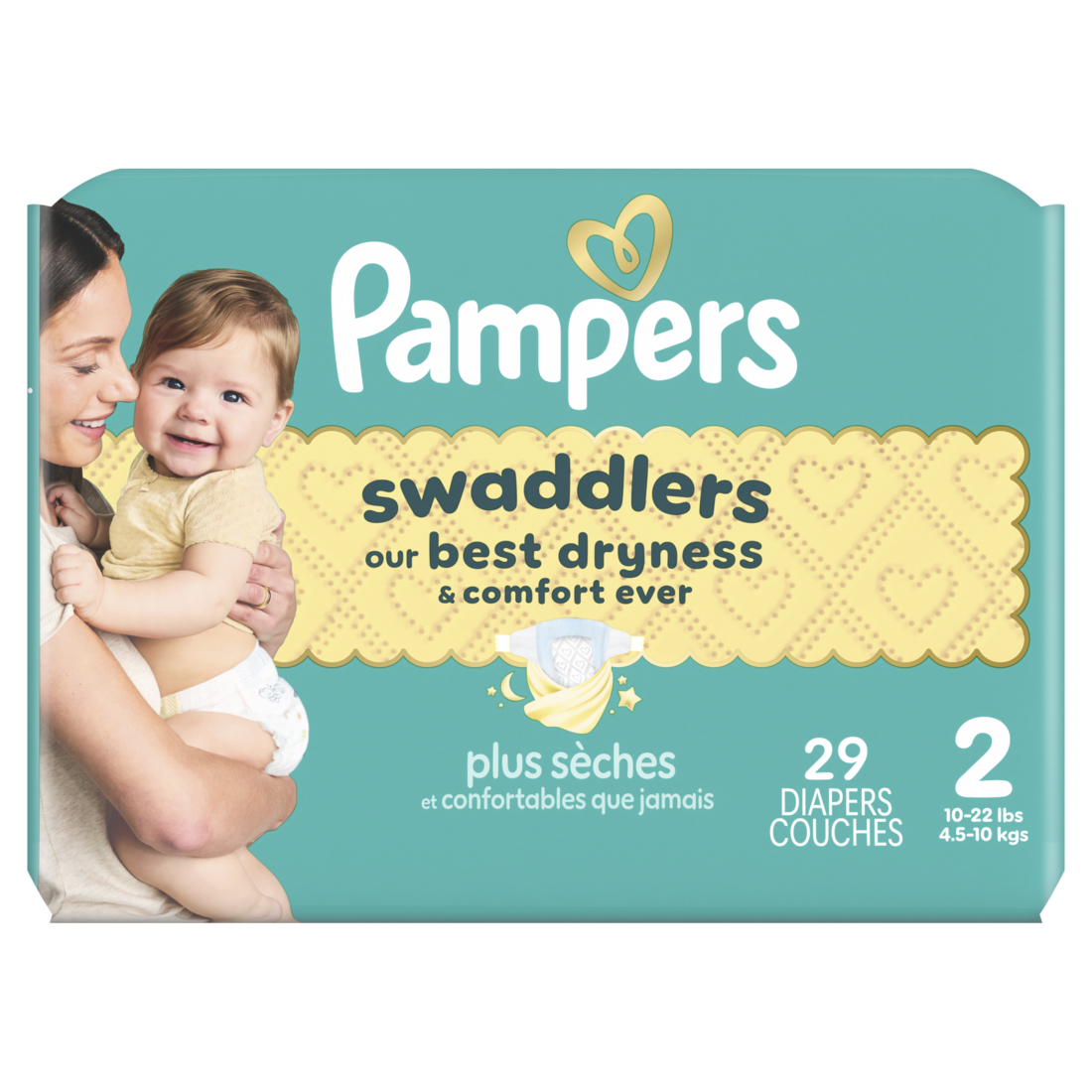 Pampers Swaddlers Diapers Size S2 (10-22 Lbs) Absorbent Keeps Baby Dry And Comfortable Pediatrician Recommended Skin Safe Disposable Baby Diaper - 29ct/4pk