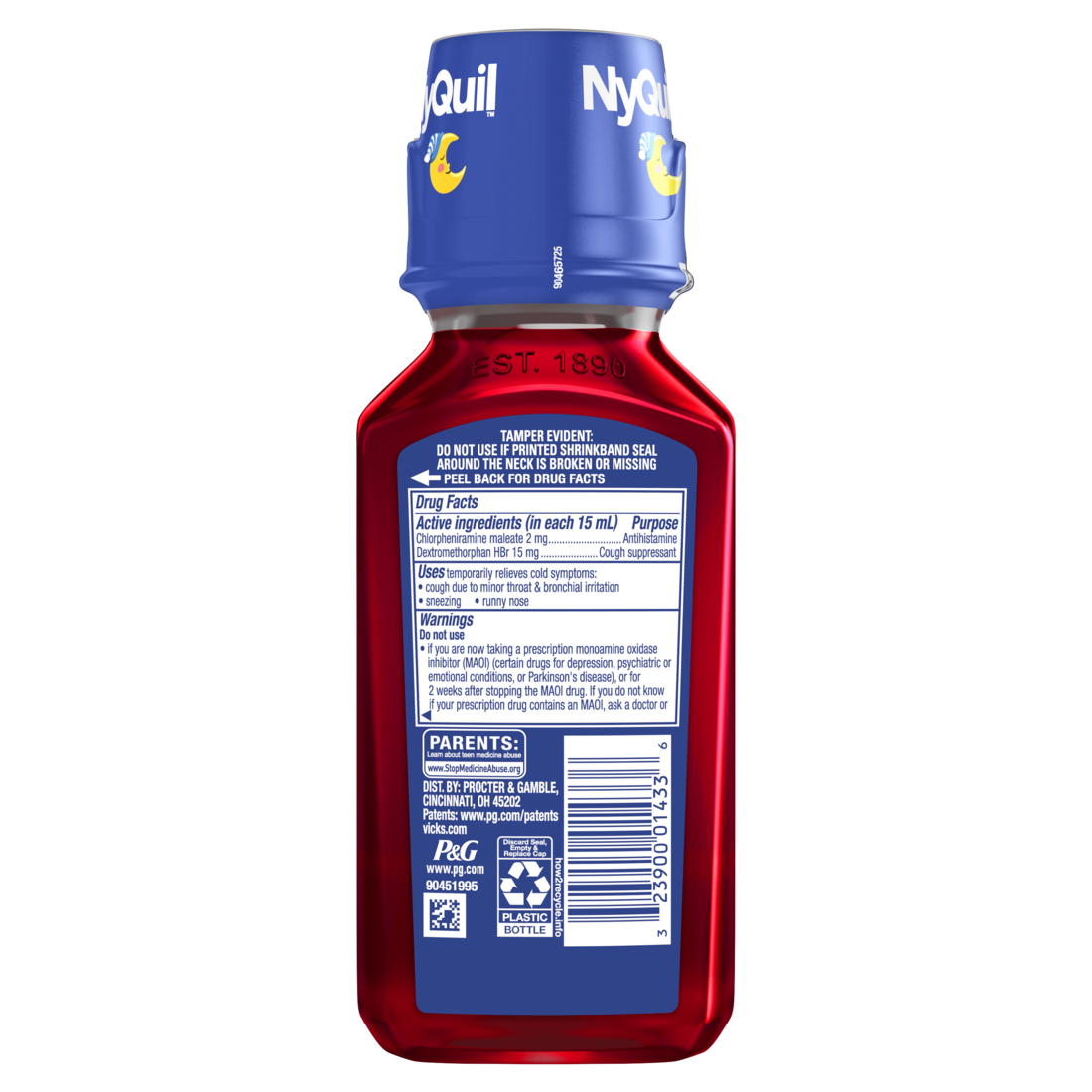 Vicks Nyquil Kids Berry Cold & Cough + Runny Nose Multi-Symptom Medicine Nighttime Relief From Sneezing Runny Nose Nasal Congestion & Cough Great-Tasting Berry Flavor Free Of Alcohol & Acetaminophen For Children Ages 6+ - 8oz/12pk