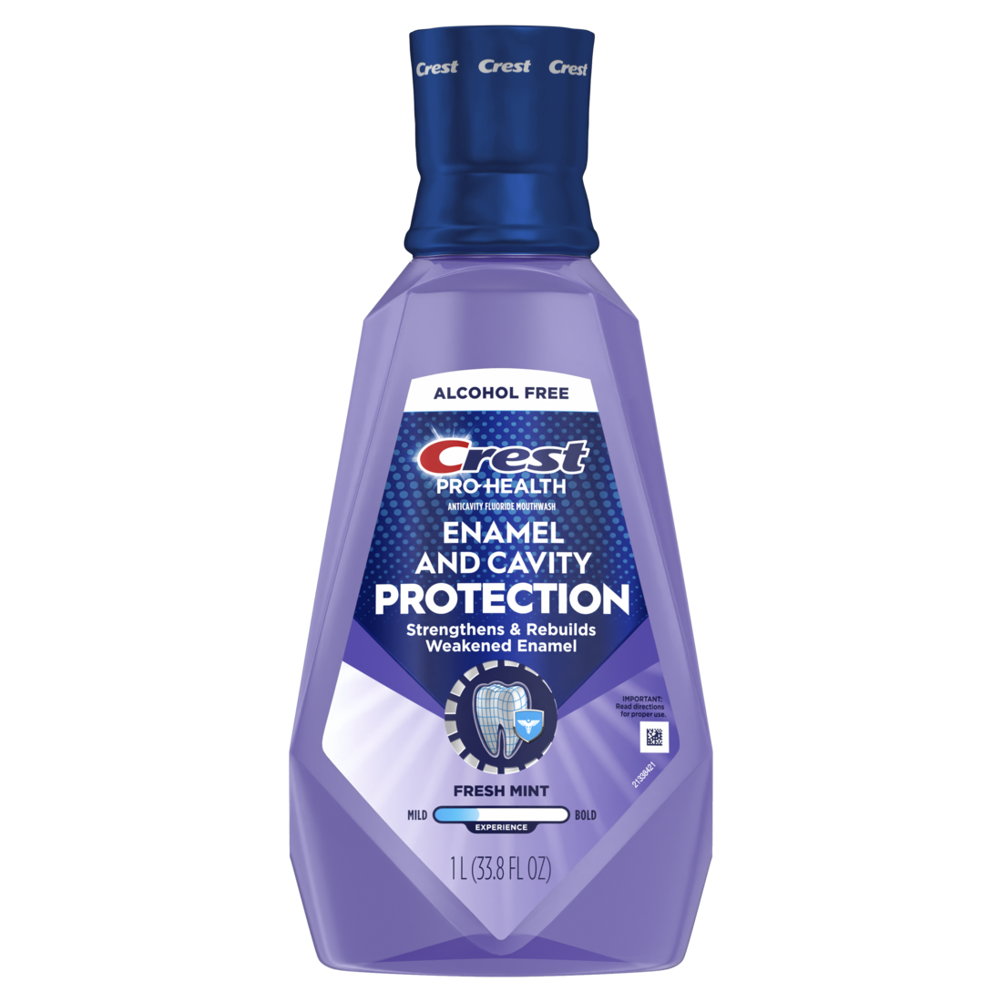 Crest Mouthwash Pro-Health Enamel & Cavity Protection 6-In-1 Benefits Alcohol Free Fresh Mint 1L - 33.8oz/6pk