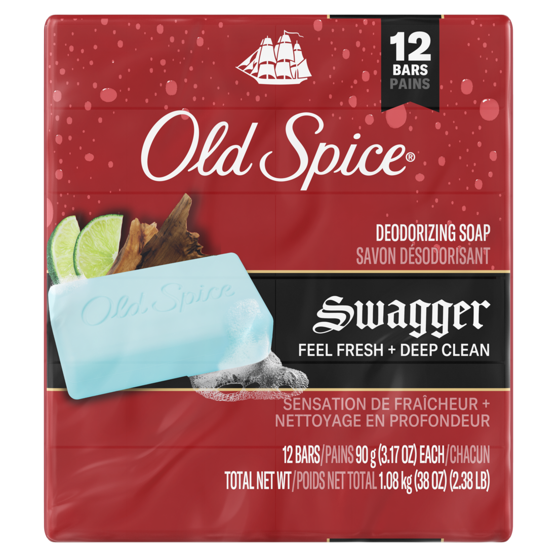 Old Spice Men's Bar Soap Swagger - (12x3.17)oz/4pk