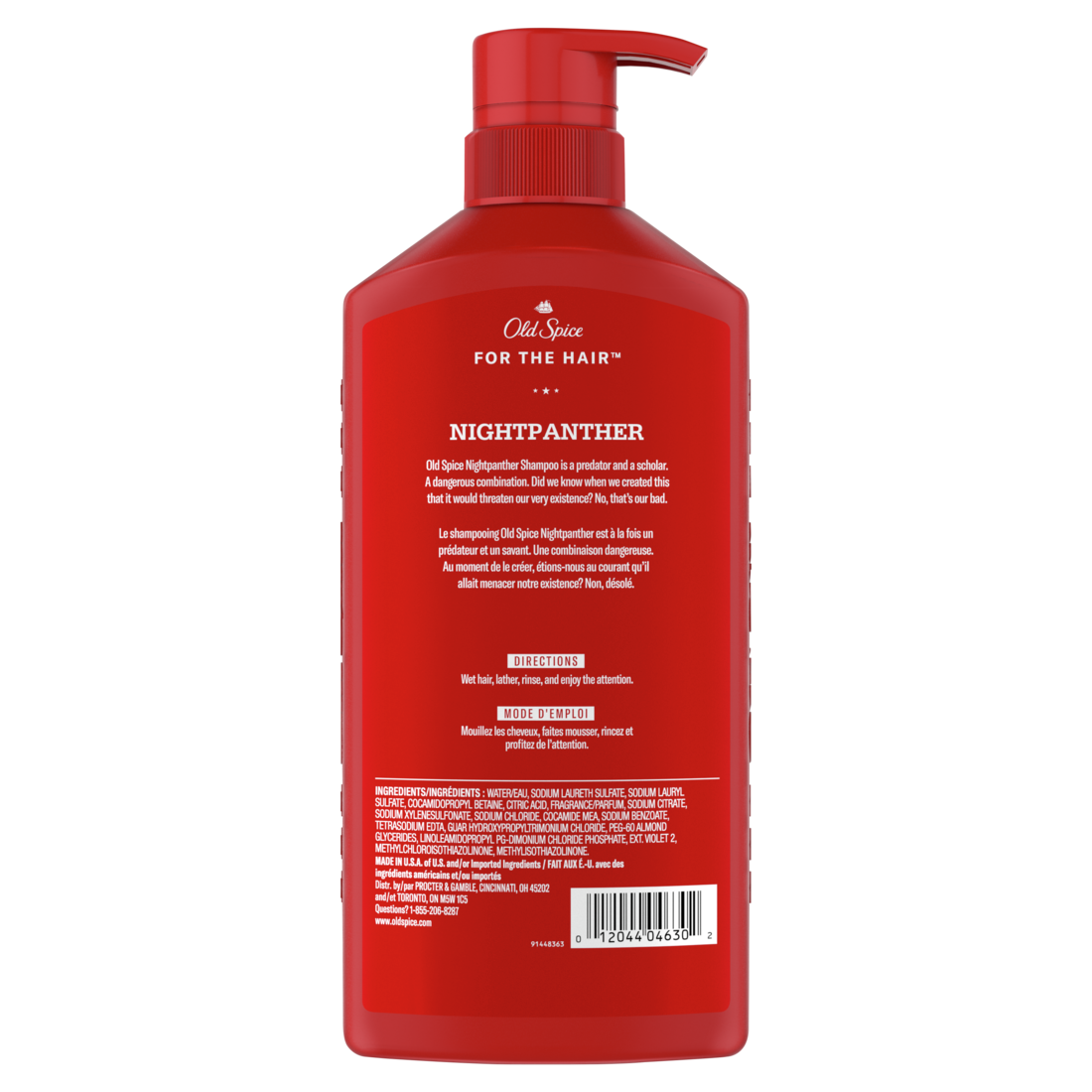 Old Spice Nightpanther Shampoo For Men Healthier Fuller More Moisturized Looking Hair - 21.9oz/4pk