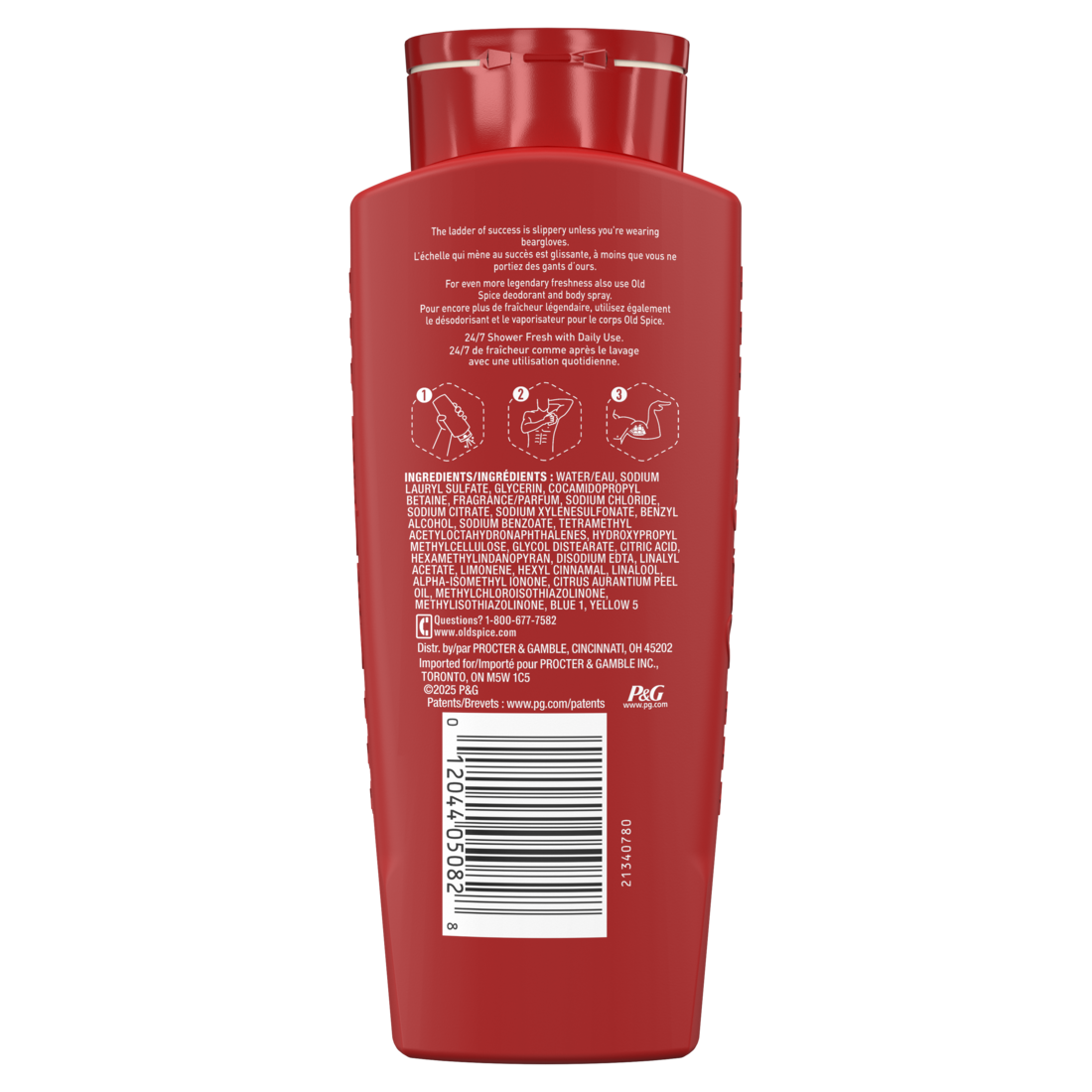 Old Spice Cleansing Body Wash For Men 24/7 Shower Clean With Lasting Scent 2-in-1 Face And Body Wash Rich Lather Bearglove Crisp Orchard Scent - 24oz/4pk