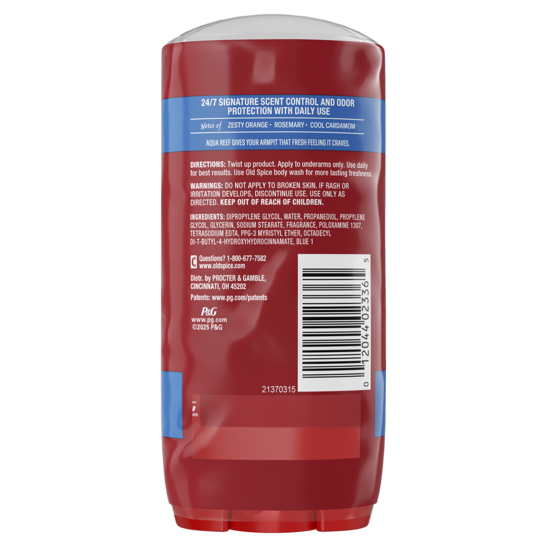 Old Spice Red Collection Deodorant For Men Aqua Reef Scent Aluminum Free Long-Lasting Fragrance Twin Pack - (2x3.0)oz/6pk