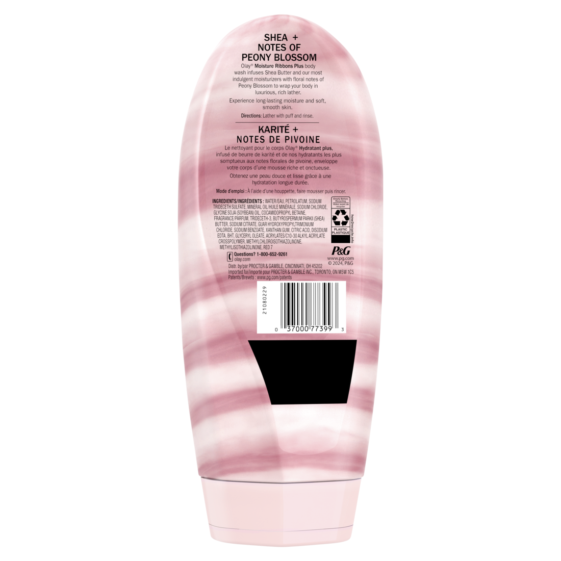 Olay Moisture Ribbons Plus Shea + Notes Of Peony Blossom Body Wash - 18oz/4pk