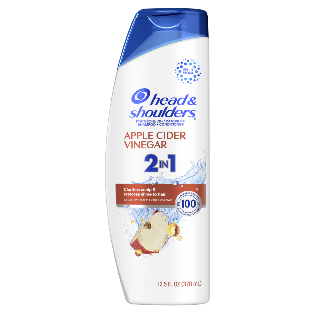 Head And Shoulders 2-in-1 Dandruff Shampoo And Conditioner Anti-Dandruff Treatment Apple Cider Vinegar For Daily Use Paraben Free - 12.5oz/6pk
