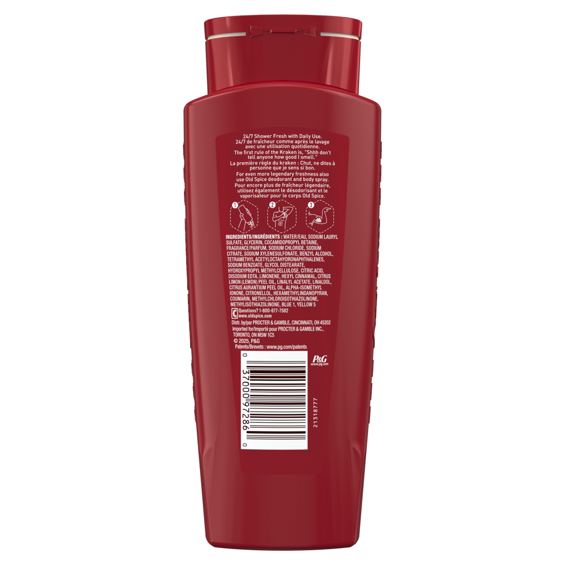 Old Spice Cleansing Body Wash For Men 24/7 Shower Clean With Lasting Scent 2-in-1 Face And Body Wash Rich Lather Krakengard Deep Ocean Scent - 16oz/4pk