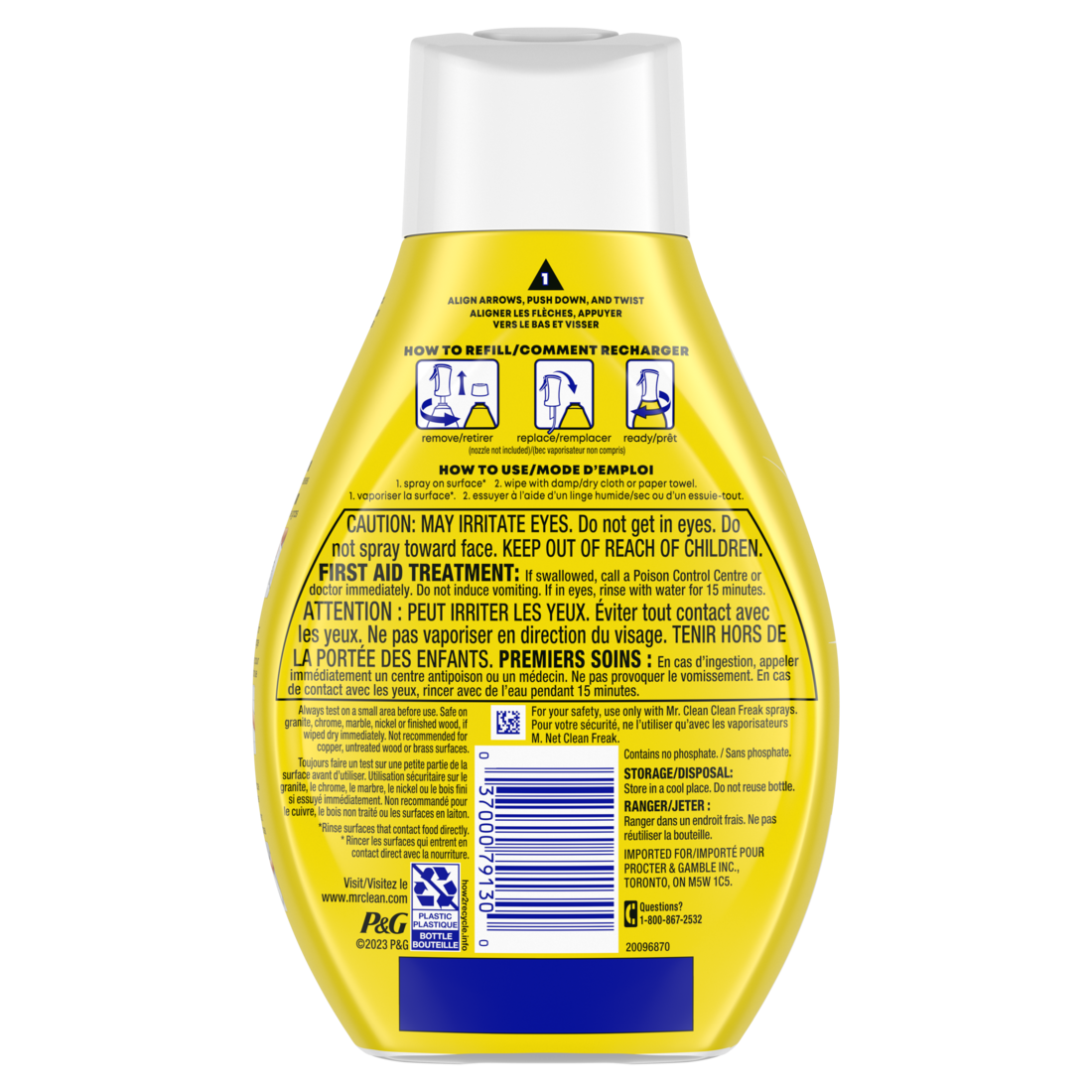 Mr. Clean Clean Freak Deep Cleaning Mist Multi-Surface Spray Lemon Zest Scent Refill - 16oz/6pk