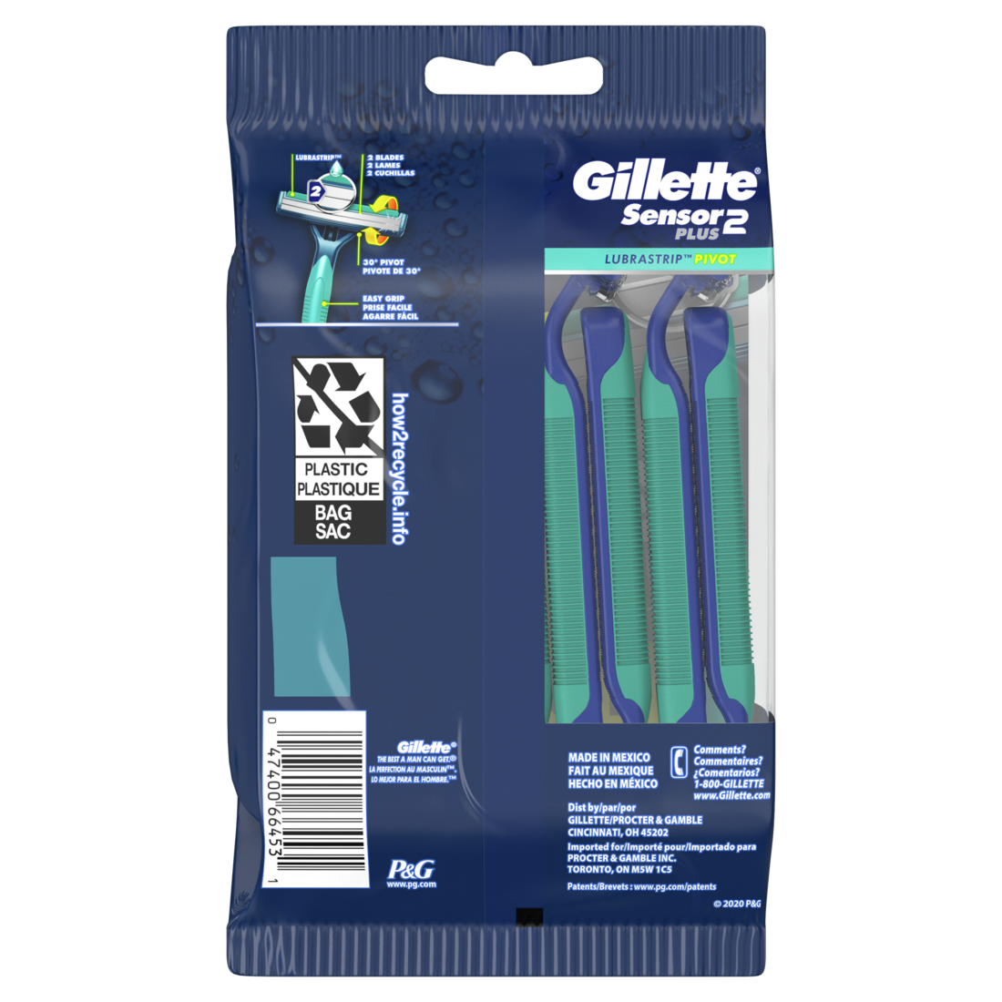 Gillette Sensor2 Plus Pivoting Head Men's Disposable Razors - 10ct/6pk