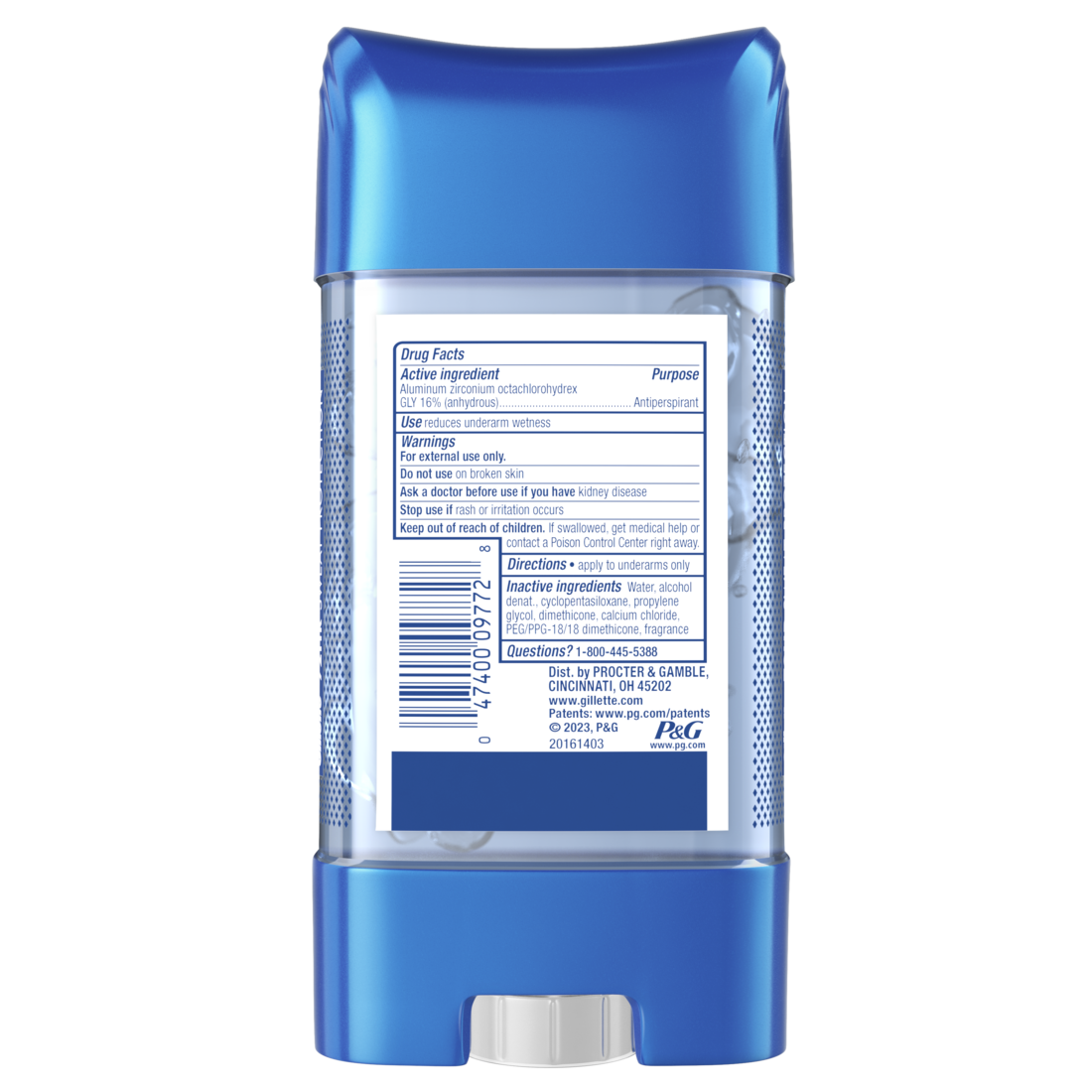 Gillette Clear Gel Antiperspirant And Deodorant For Men Cool Wave Scent 3.8 Oz - 3.8oz/12pk