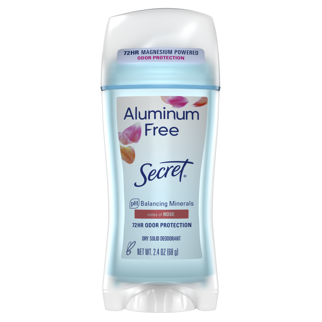 Secret Aluminum Free Deodorant For Women Dry Solid Rose - 2.4oz/12pk