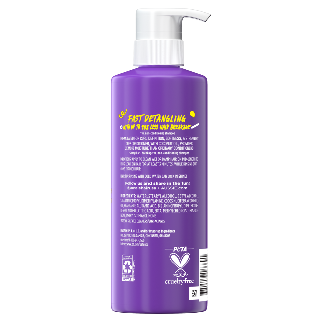 Aussie 3 Minute Miracle Curls Detangling Deep Conditioner Treatment With Coconut Oil Paraben And Sulfate Free - 16.0oz/6pk