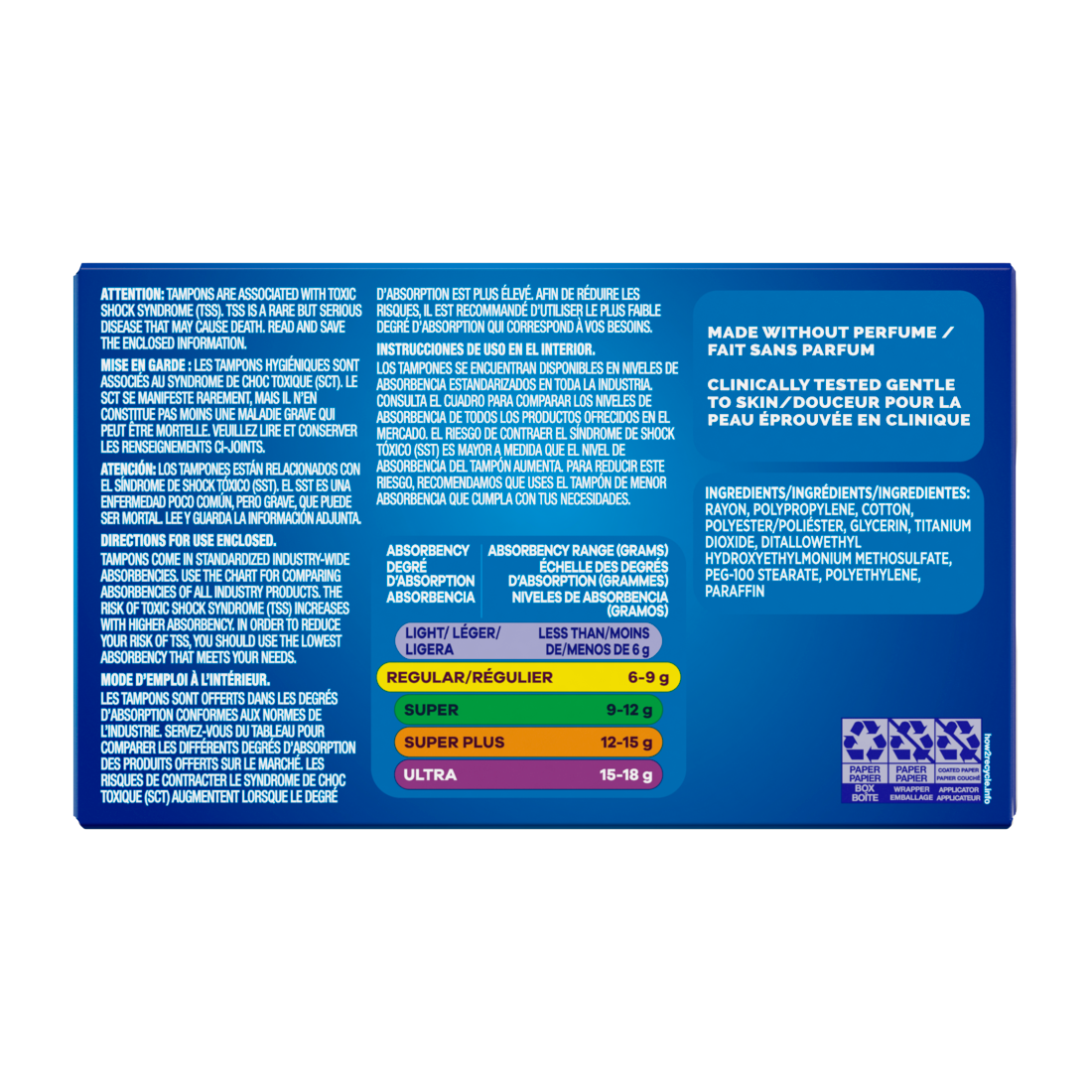 Tampax Cardboard Tampons Regular Absorbency Anti-Slip Grip Leakguard Skirt Unscented - 10ct/48pk