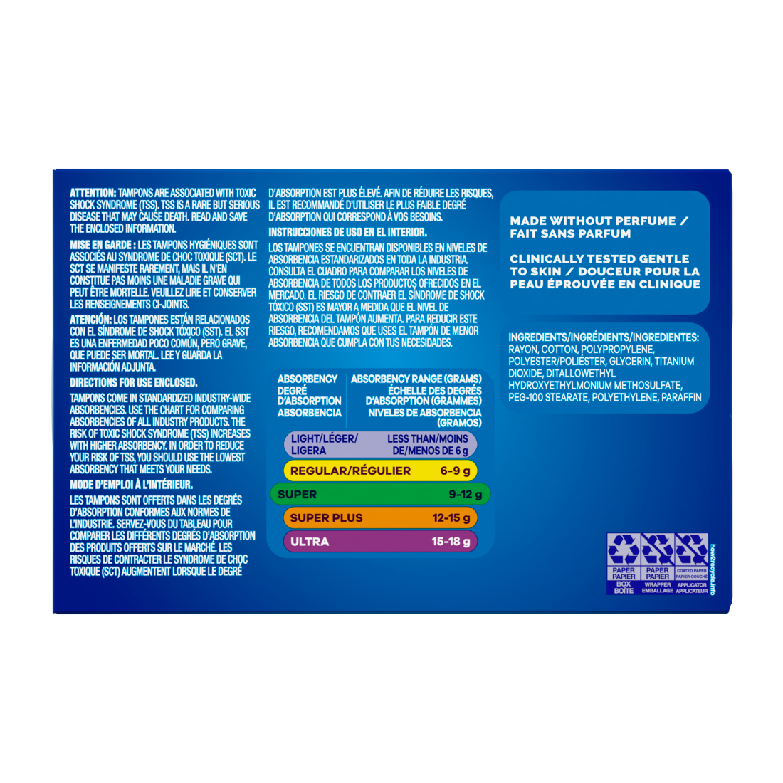 Tampax Cardboard Tampons Super Absorbency Anti-Slip Grip Leakguard Skirt Unscented - 10ct/48pk