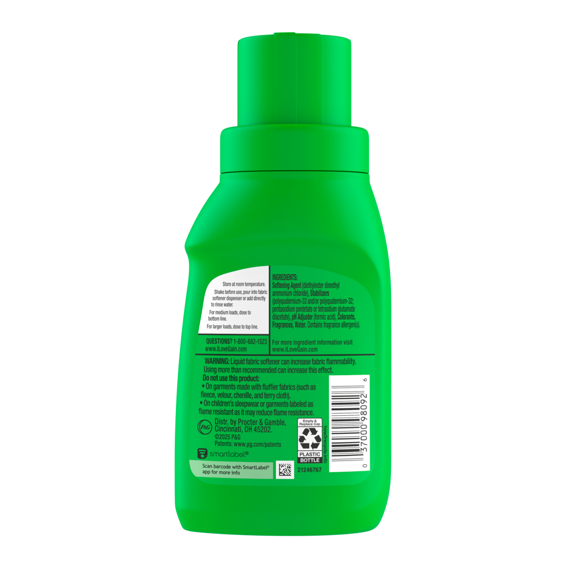 Gain Laundry Liquid Fabric Softener Original  Scent 12 Loads HE Compatible - 10oz/12pk