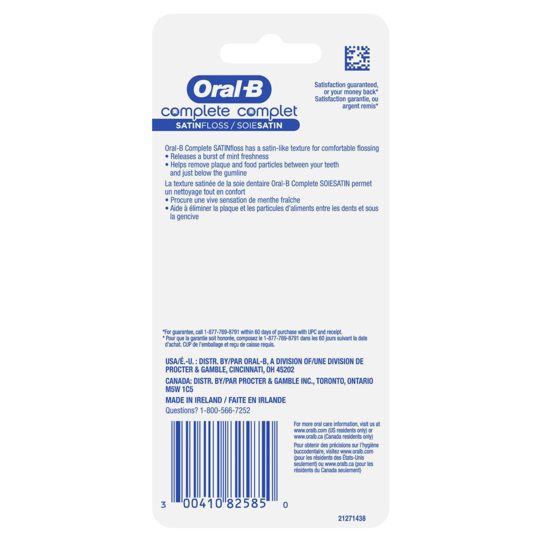 Oral-B Complete Mint Satinfloss Comfort Grip Value 2 Pack (50m/54.6yd each) - 2ct/48pk